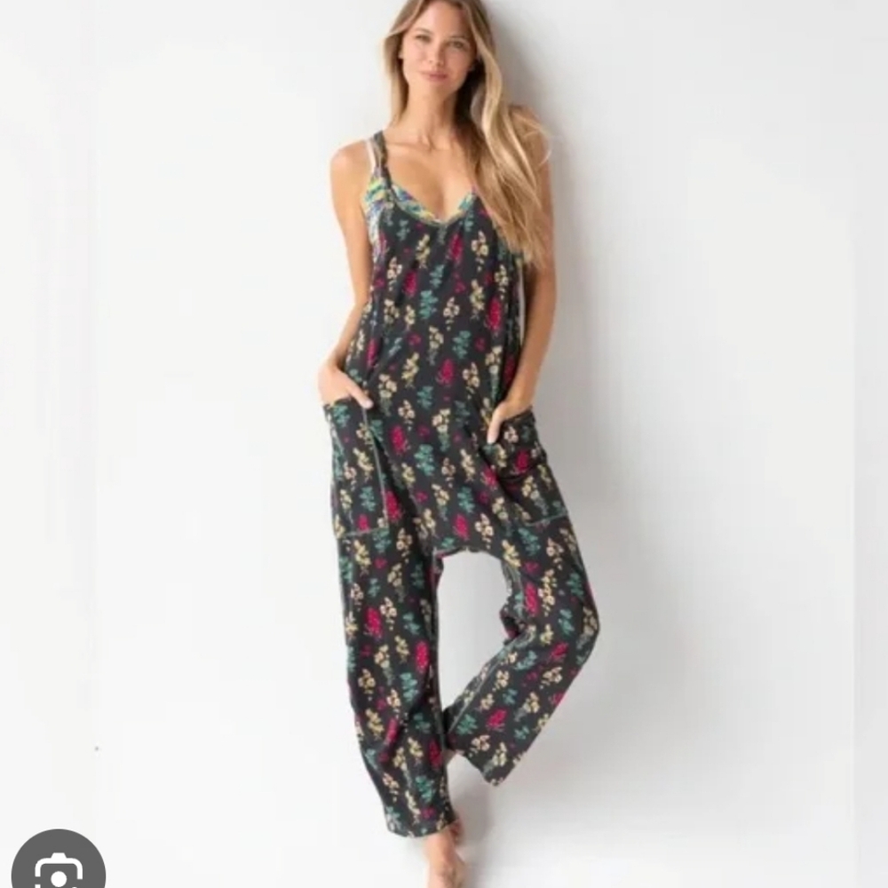 Black Floral Wide-Leg Jumpsuit